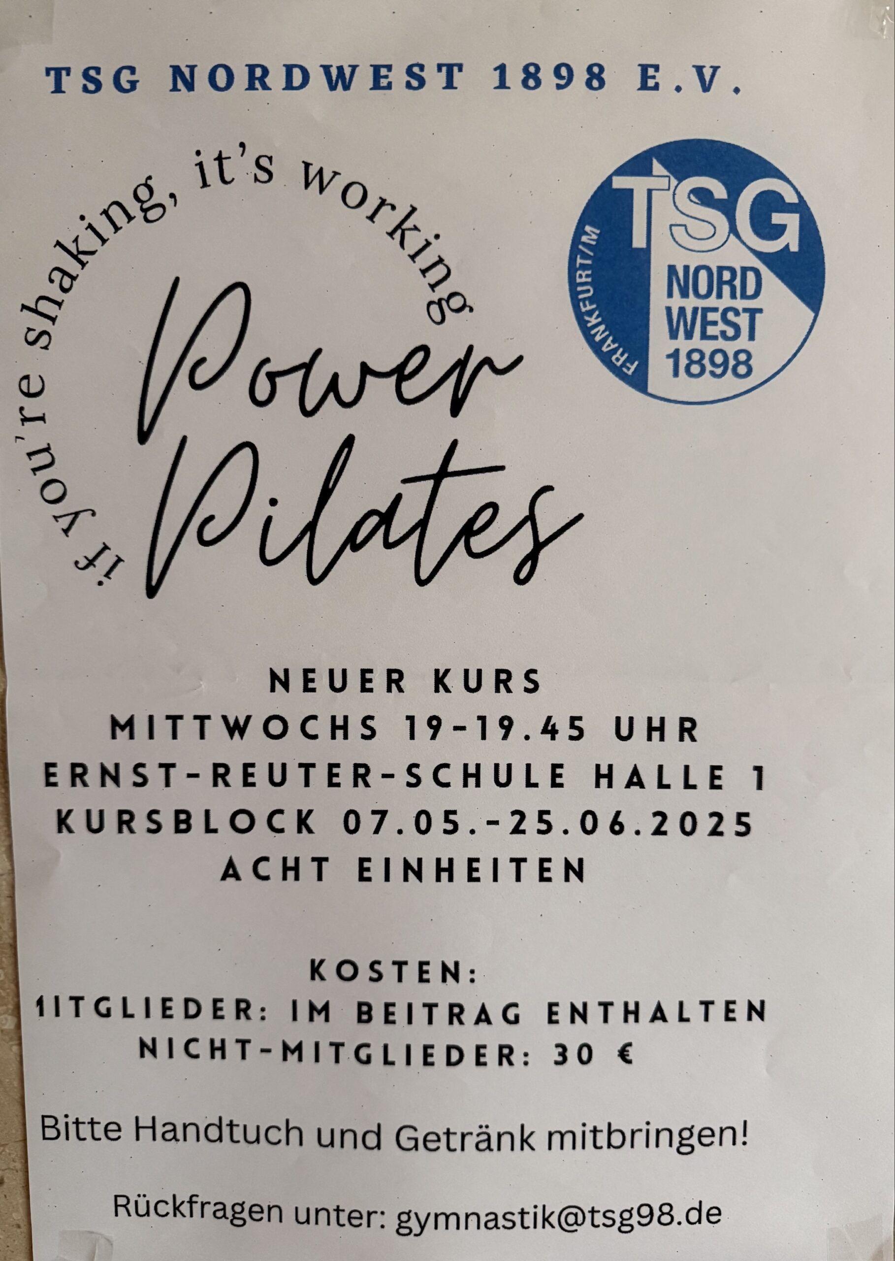 POWER-PILATES – neuer Kurs